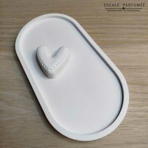 Plateau Ovalis en gypse par Escale Parfumée