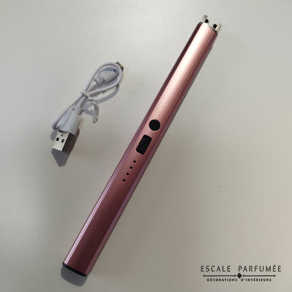 Briquet avec adaptateur USB de couleur Rosé