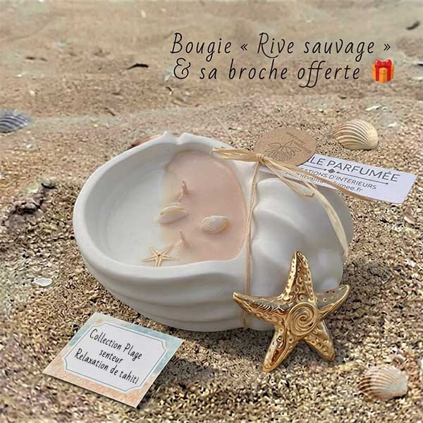 Bougie "Rive Sauvage" & sa broche offerte 🎁