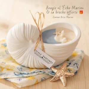 Bougie L'Echo Marin, senteur Brise Marine par Escale Parfumée