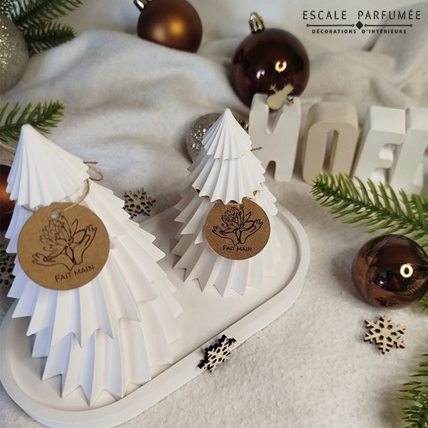 le-roi-des-forĂȘts-Escale-ParfumĂ©e- Lot de 2 sapins en gypse