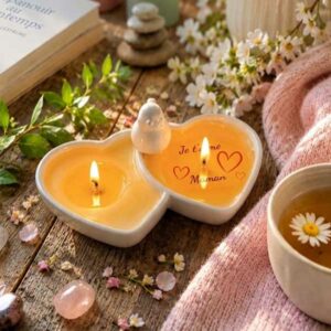 Bougie Cœurs-Mêlés par Escale Parfumée avec Message