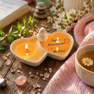 Bougie Cœurs-Mêlés par Escale Parfumée avec Message